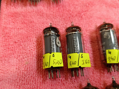 Matched Pair 6AU6 Telefunken EF94 diamond tube O getter West Germany USED (2pcs)
