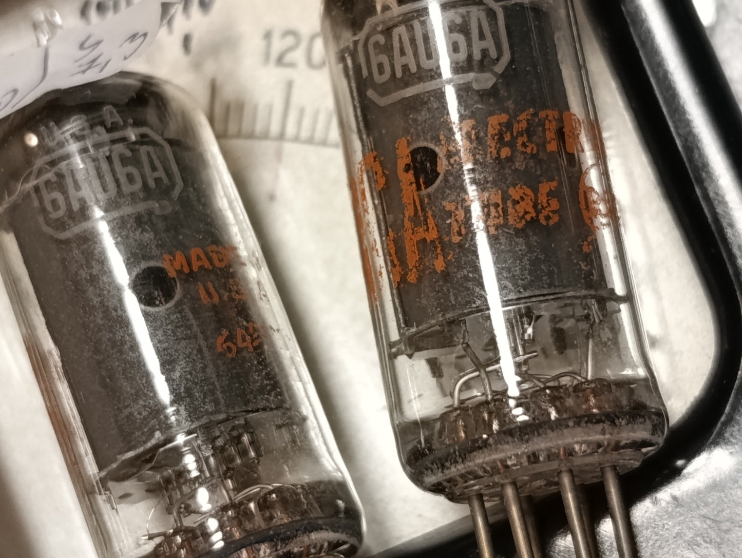 3Pcs. Tested NOS 6AU6A RCA ~  6AU6 EF94 Mic General Electric Co. USA made