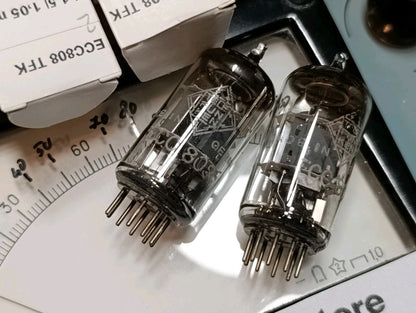 Pair Telefunken ECC 808 (ECC808) Tubes USED (2pc lot) DIAMOND BOTTOM Triode