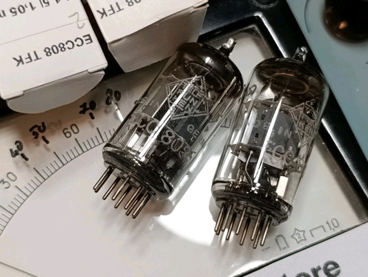Pair Telefunken ECC 808 (ECC808) Tubes USED (2pc lot) DIAMOND BOTTOM Triode