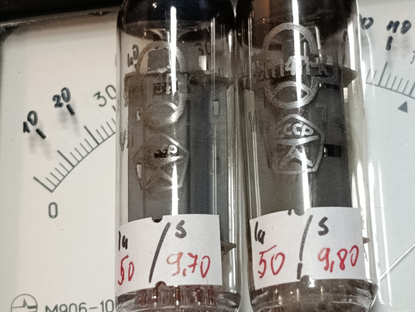 2pcs New 6P14P-K Matched Pair Gold Grid tube EL84 6BQ5 7189 NOS 1974
