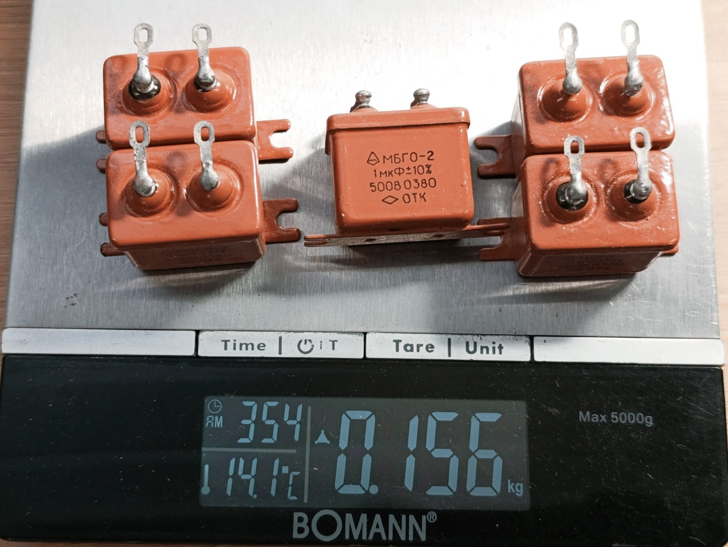 5Pcs. 1uF 500 V RUSSIAN PAPER IN OIL PIO AUDIO CAPACITORS MBGO-2 МБГO-2