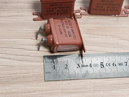 4Pcs. 0.5uF 500 V RUSSIAN PAPER IN OIL PIO AUDIO CAPACITORS MBGO-2 МБГO-2 NEW