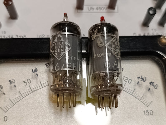 Matched Pair 6AU6 Telefunken EF94 diamond tube D getter West Germany USED (2pcs)