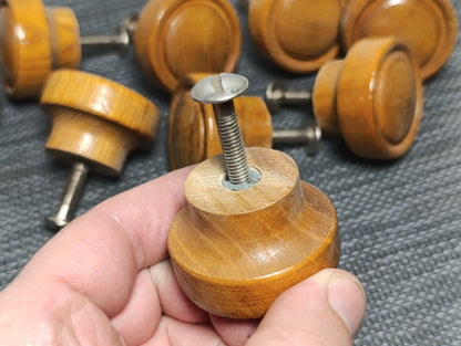Vintage Wooden door knob handles 9 pieces USED LOT