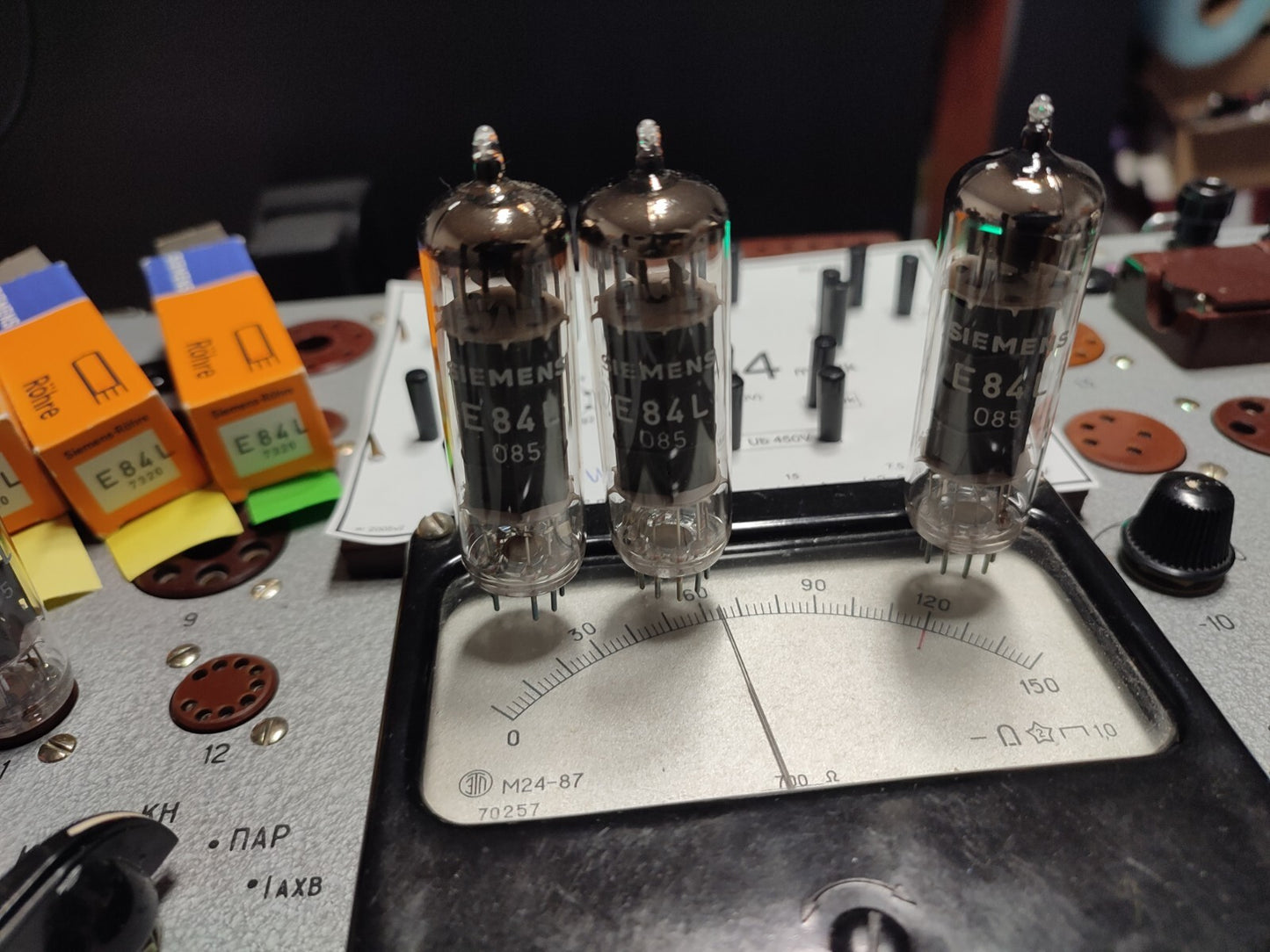 Matched Quad E84L 7320 Platinum Siemens & Halske NOS NIB EL84 6BQ5 NOS / NIB