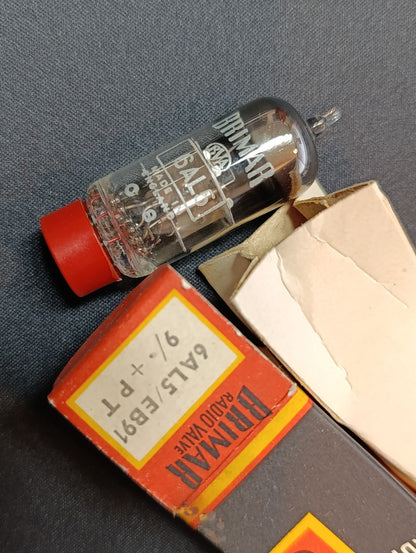 LAMPE double diode 6AL5 BRIMAR ENGLAND TUBE TESTED 100% NOS NIB