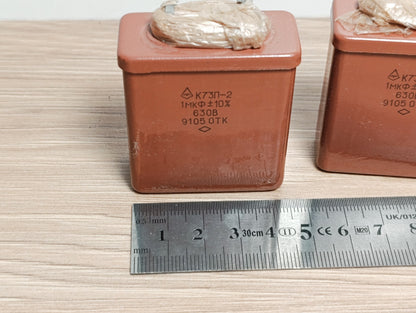 2Pcs. AUDIO CAPACITOR K73P-2 630V 1uF 10 % NOS PETP USSR NOS