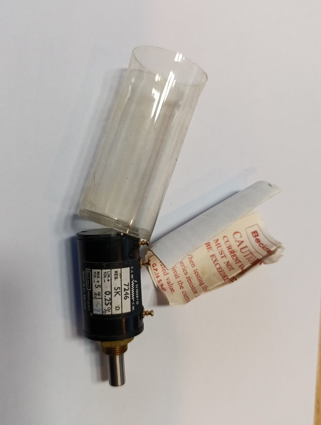 1pcs - BECKMAN Heliopt  5K  0.25%  +5% tol. Potentiometer NEW  Britain made