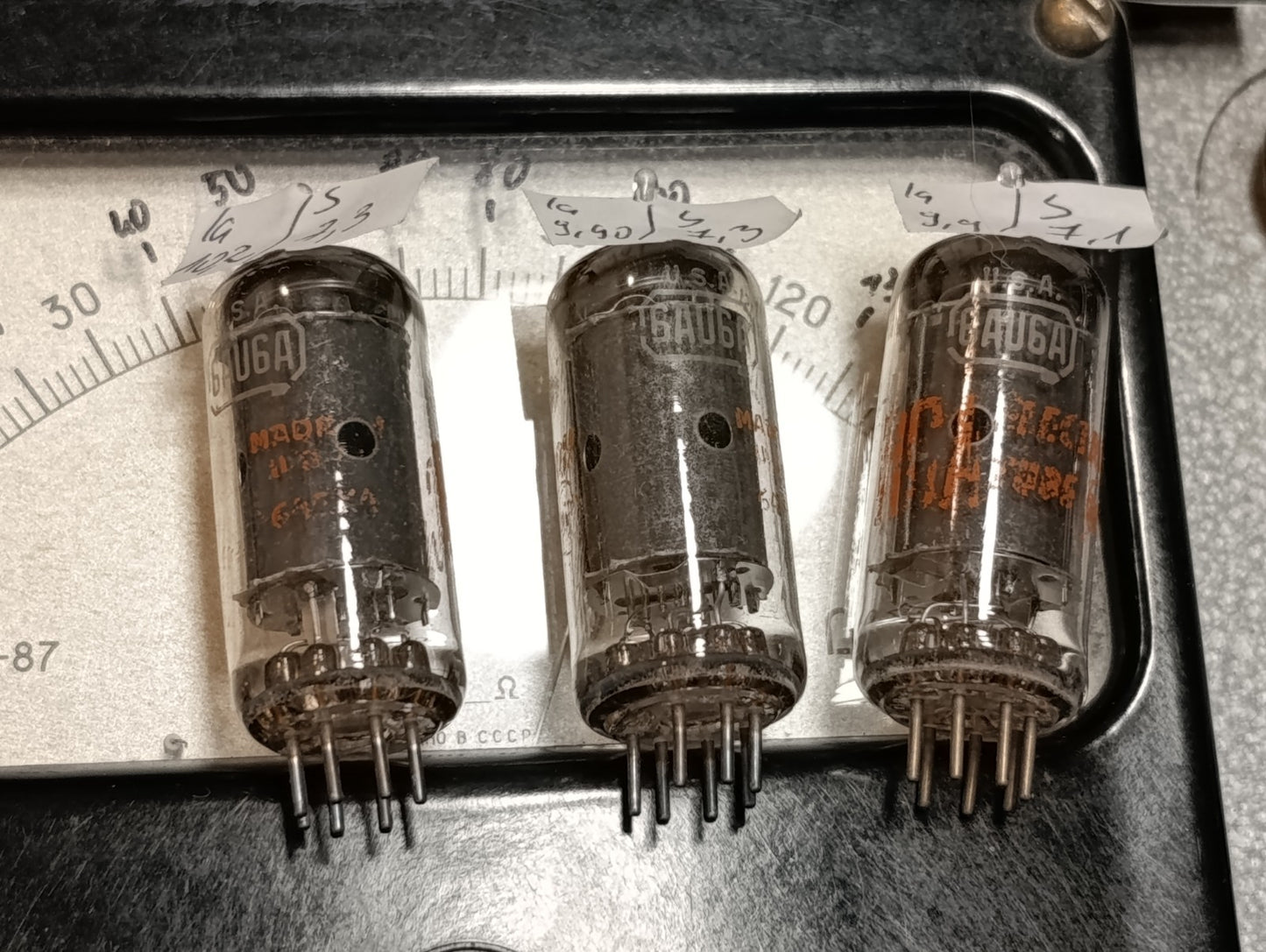 3Pcs. Tested NOS 6AU6A RCA ~  6AU6 EF94 Mic General Electric Co. USA made