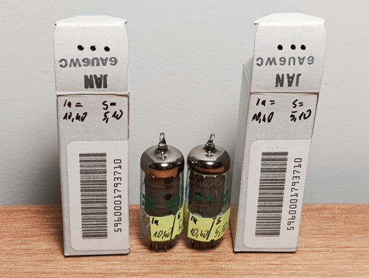 PAIR Matched NOS 6AU6WC GE ~  6AU6 EF94 Mic General Electric Co. USA made