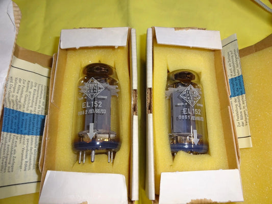 PAIR original Telefunken EL152 high-performance tube NIB NOS SAME DATE
