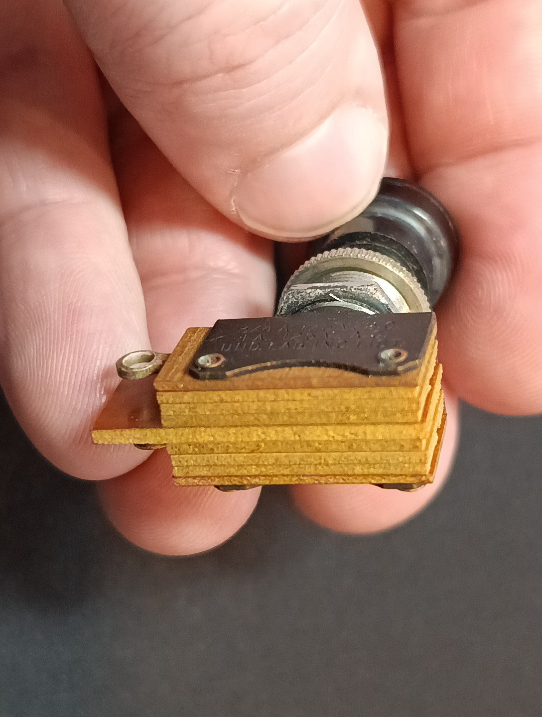 (1Pcs.) A-H&H switch push button 3/4A 125V.D.C NOS Vintage
