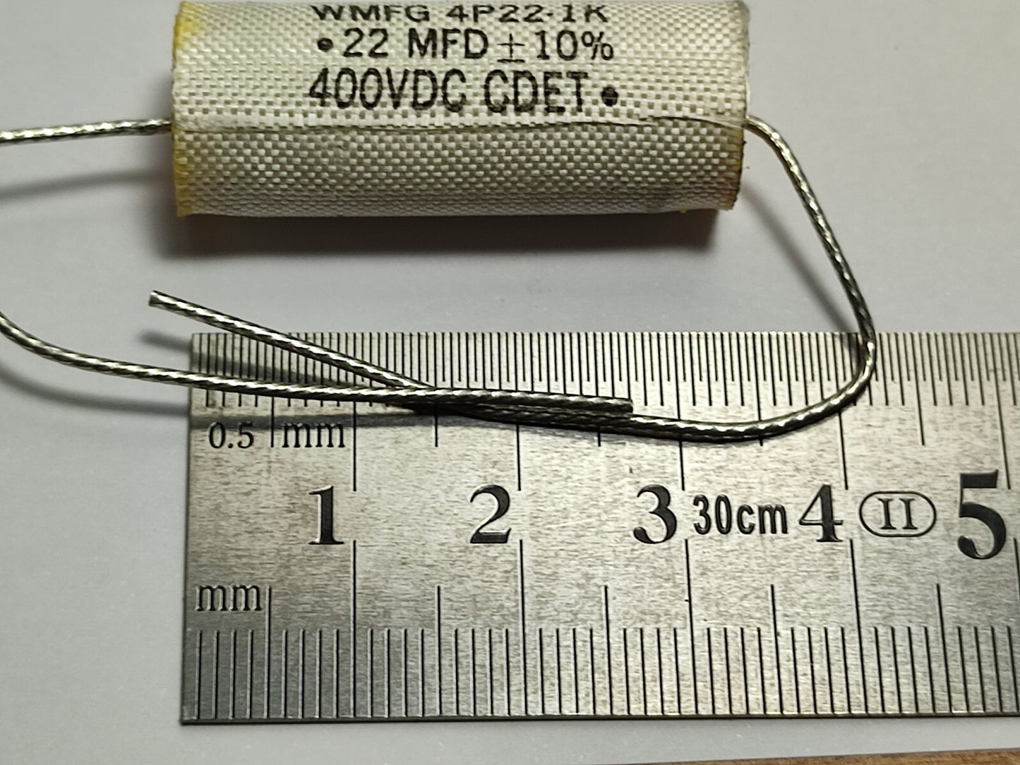 4x  0.22uF 400V CDET WMFG 4P22-1K FILM CAPACITORS NOS / NEW