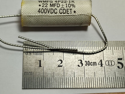 4x  0.22uF 400V CDET WMFG 4P22-1K FILM CAPACITORS NOS / NEW