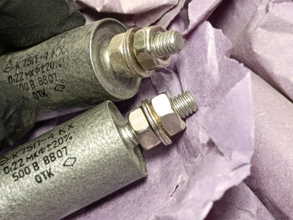 K75P-4KX 0.22 uF 500V capacitor for suppression of radio interference Lot 2pcs.