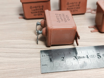 5Pcs. 1uF 500 V RUSSIAN PAPER IN OIL PIO AUDIO CAPACITORS MBGO-2 МБГO-2