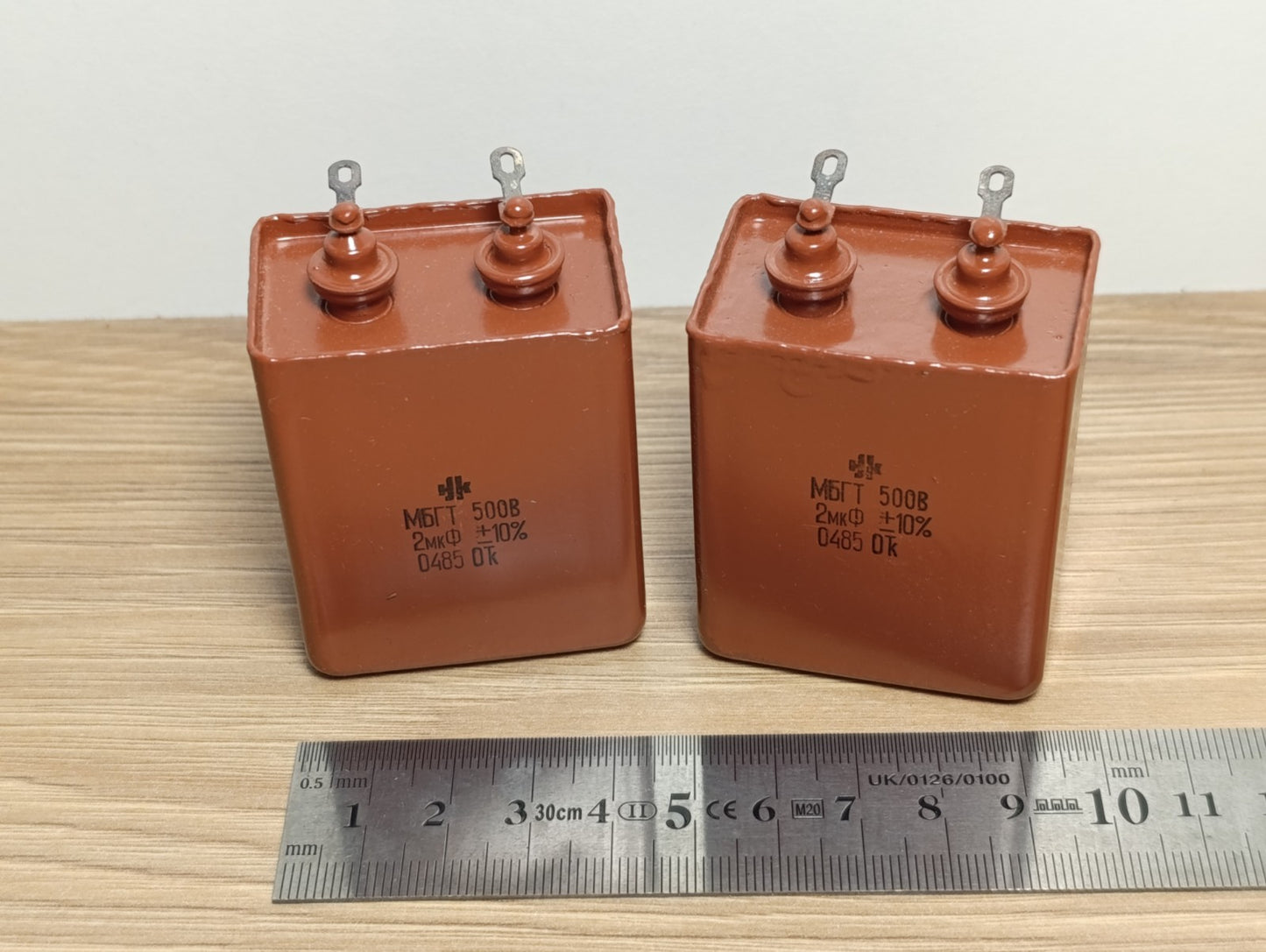 2Pcs. Metal-Paper Sealed Capacitors 2uf 500V MBGT (heat-resistant) NEW