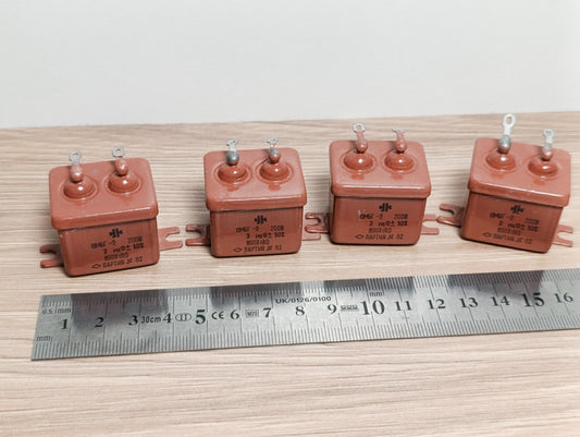 OMBG-1 2uF 200V ±10% SOVIET PAPER PIO AUDIO CAPACITORS OTK QTY-4