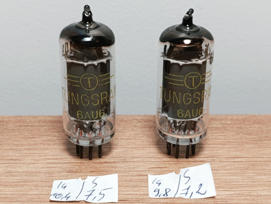 Tested 2Pcs. LOT  6AU6 EF94 Tungsram tubes NOS SAME DATE