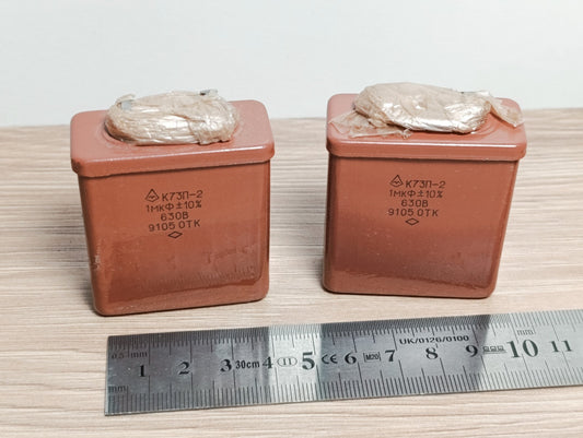 2Pcs. AUDIO CAPACITOR K73P-2 630V 1uF 10 % NOS PETP USSR NOS