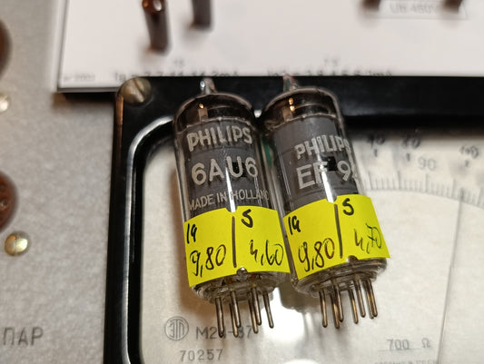 100% Matched Pair 6AU6 EF94 Philips tubes NOS L1-3 tube tester tested