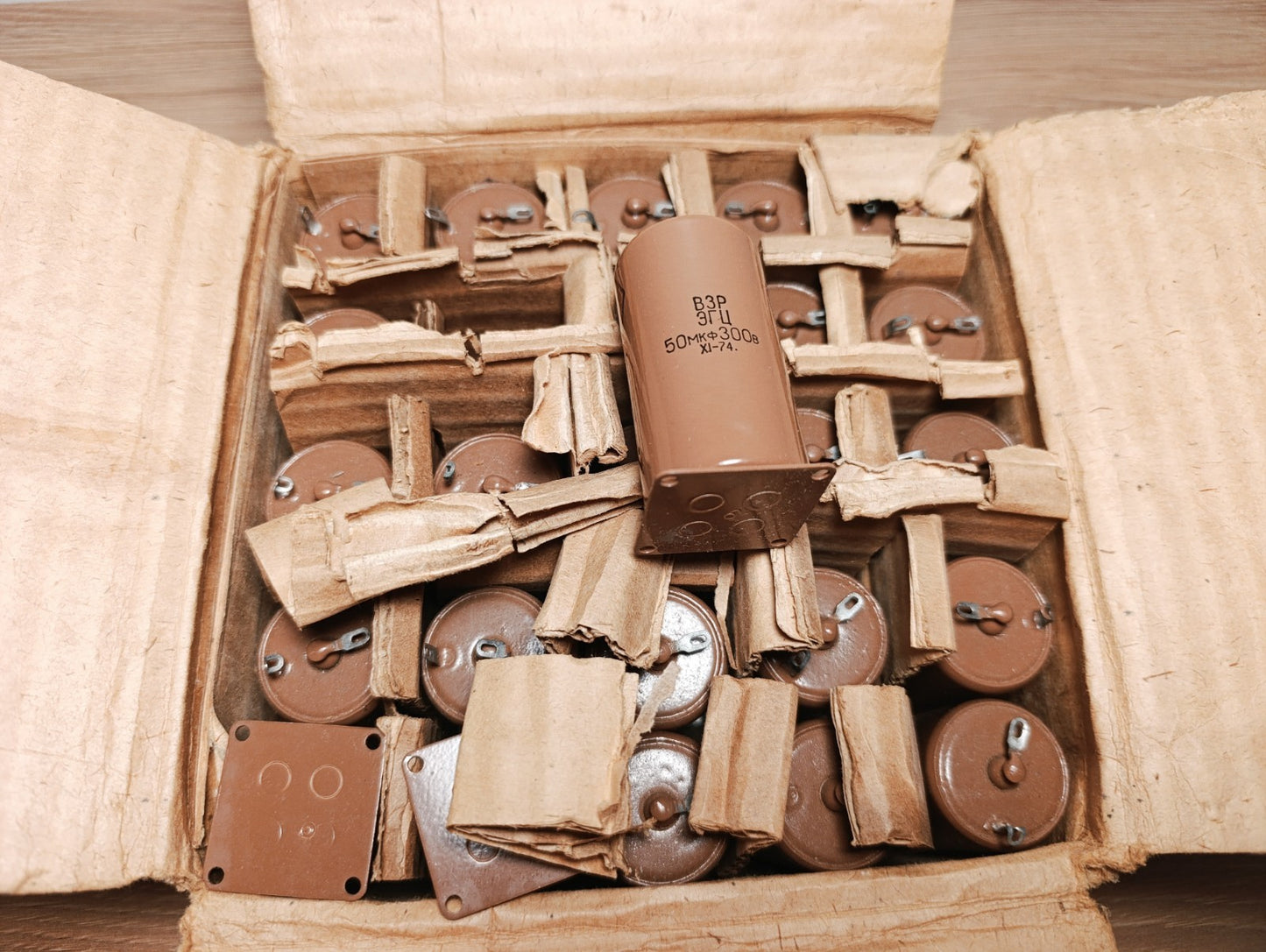 2pcs  VZP ЭGC ЭGЦ 50uF 300V PAPER OIL Capacitors USSR NOS NEW PIO Soviet Radio