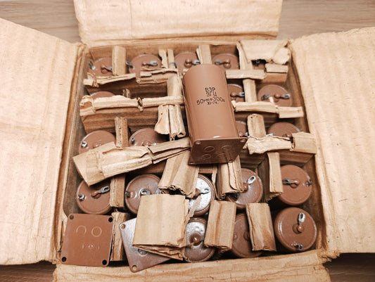 2pcs  VZP ЭGC ЭGЦ 50uF 300V PAPER OIL Capacitors USSR NOS NEW PIO Soviet Radio