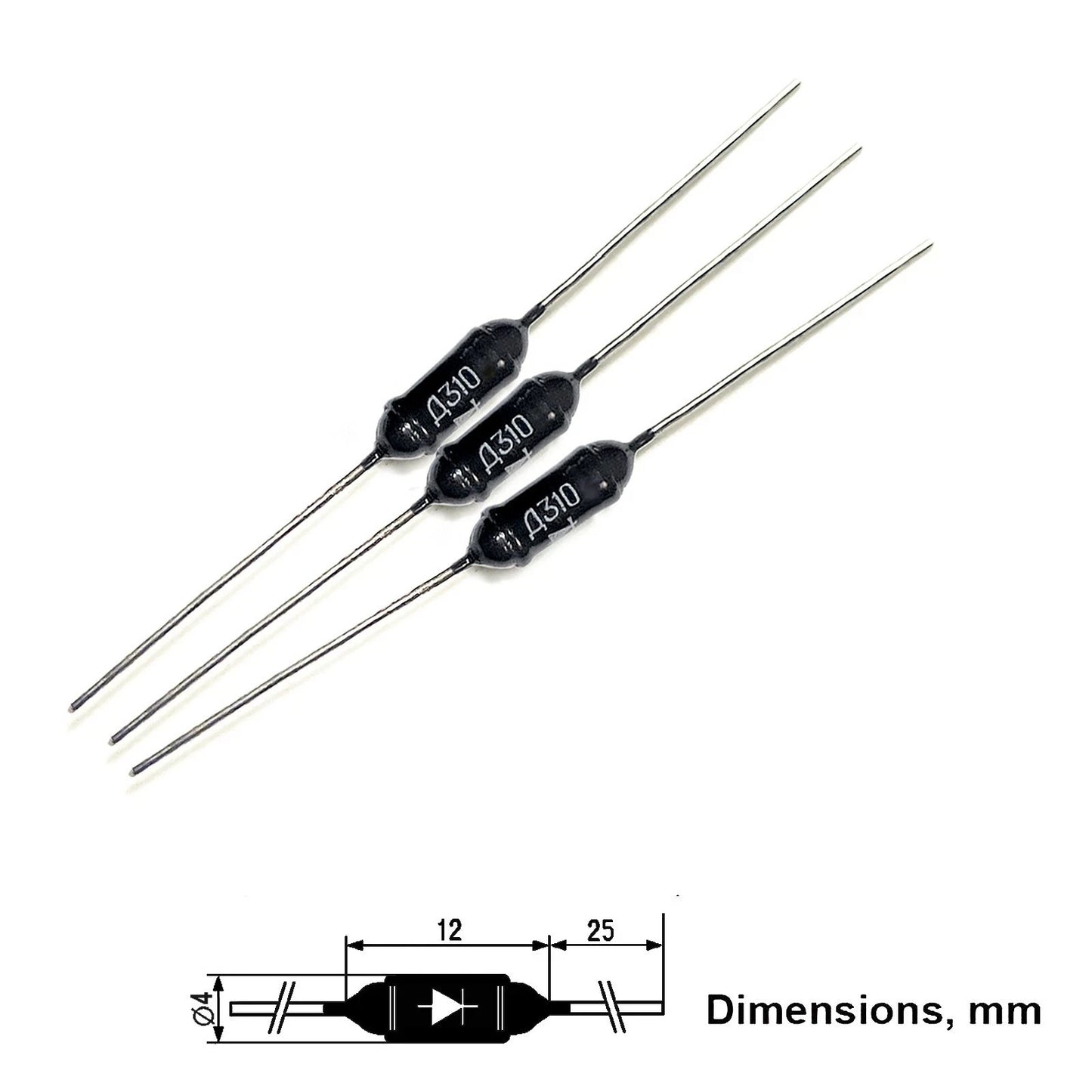 100pcs Germanium Diode D310 Д310 - Fuzz Face Guitar pedal / Radio DIY - USSR