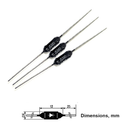 100pcs Germanium Diode D310 Д310 - Fuzz Face Guitar pedal / Radio DIY - USSR