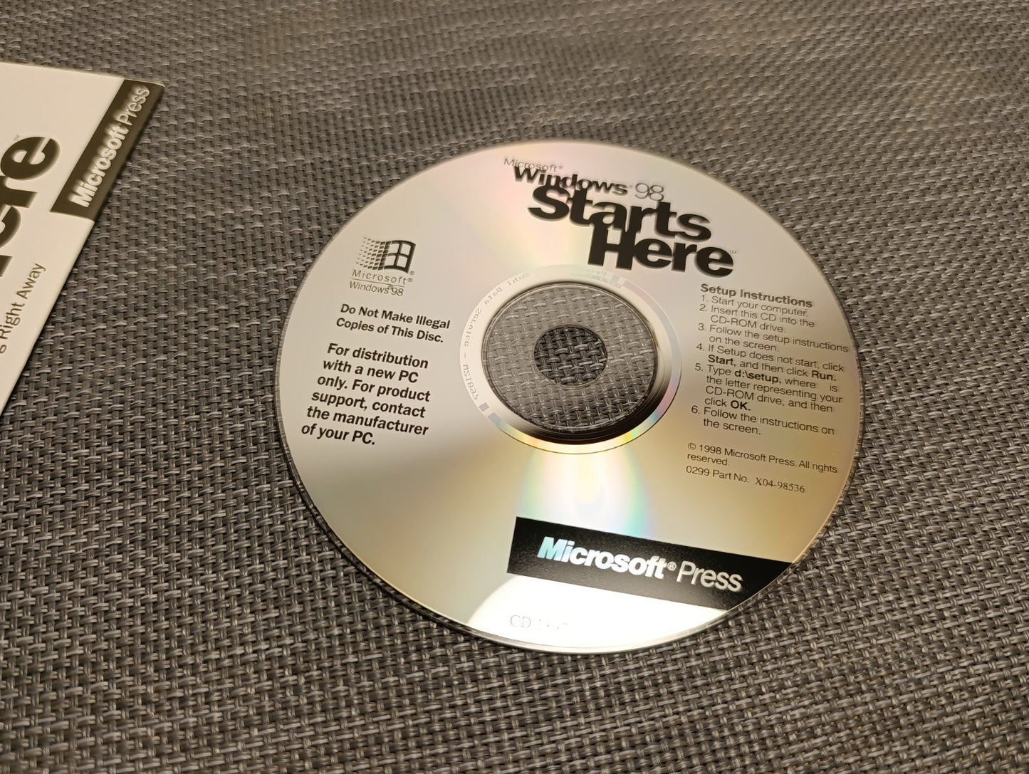 Microsoft Windows 98 Starts Here Press PC CD Rom Disc ( CD ONLY) CD 1897