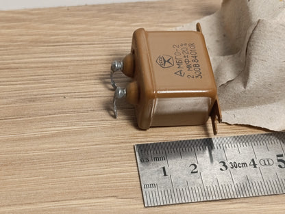 5Pcs. 2uF 300 V RUSSIAN PAPER IN OIL PIO AUDIO CAPACITORS MBGO-2 МБГO-2 NEW