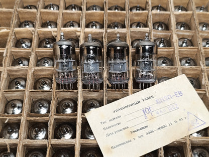 4 PCS 6N3P-EV 6Н3П-EB (2C51/6385/ECC42) NEW NOS VACUUM TUBES 80s same date