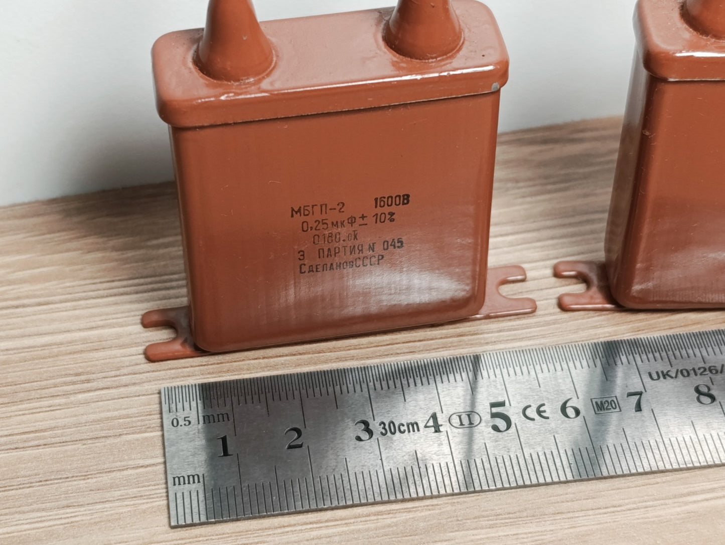 2Pcs. AUDIO CAPACITOR MBGP-2 1600V 0.25uF 10% NOS МБГП-2 USSR