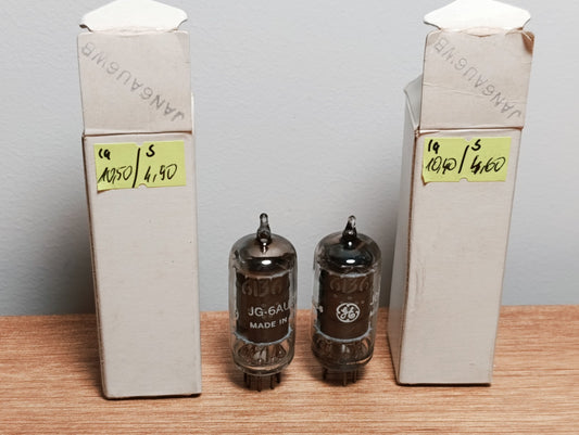 PAIR Matched NOS 6AU6WB GE ~  6AU6 EF94 Mic General Electric Co.  JAN USA made