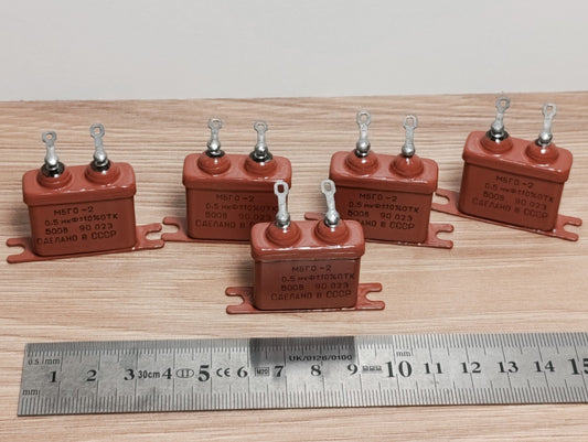4Pcs. 0.5uF 500 V RUSSIAN PAPER IN OIL PIO AUDIO CAPACITORS MBGO-2 МБГO-2 NEW