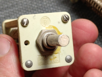 JB Made in England 50501a 150 pf ceramic silver plate variable capacitor  (Pull)