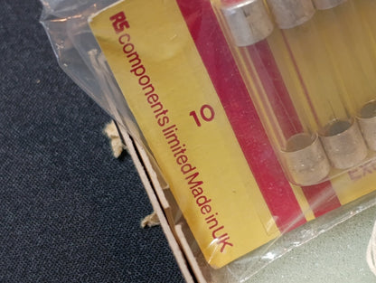 (10Pcs.) LOT 1/4 1.25 Quick Blow Fuses 2A 2Amp Silver plated UK made NOS Vintage