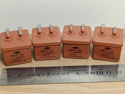 4Pcs. AUDIO CAPACITOR K73P-2 400V 1uF 10% NOS PETP USSR NOS