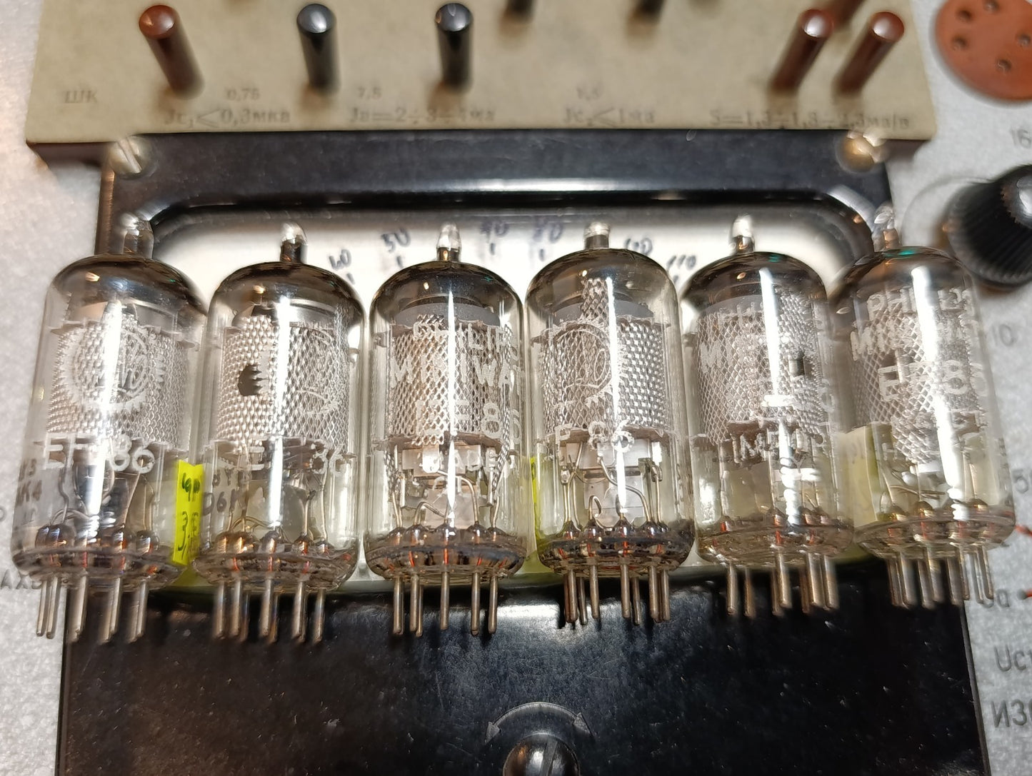 6Pcs. LOT  USED Philips EF86 6267 Mesh Plates Preamp tubes- NL - Tested L1-3