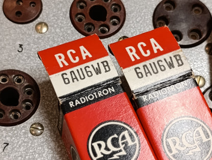 PAIR Matched NOS 6AU6WB RCA ~  6AU6 EF94 Mic General Electric Co.  USA made