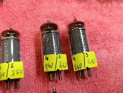 Matched Pair 6AU6 Telefunken EF94 diamond tube O getter West Germany USED (2pcs)
