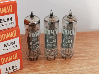 EL84 BRIMAR ENGLAND NOS NIB BOXED MATCHED Pair + 1 VALVE TUBE ( 3 Pieces LOT)