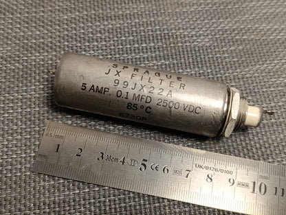 1piece Sprague JX Filter NEW (FRI) 99JX22A  5 amp, 2500 vdc, 0.1 µF. Paper