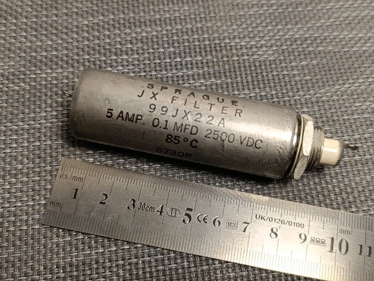 1piece Sprague JX Filter NEW (FRI) 99JX22A  5 amp, 2500 vdc, 0.1 µF. Paper
