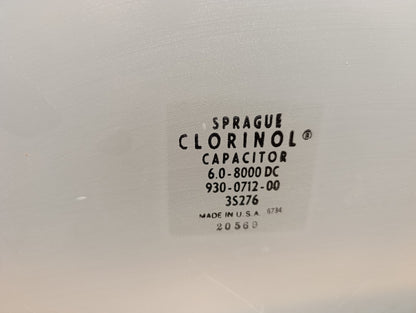 1piece Sprague Clorinol capacitor  6.0-8000 DC 930 0712 00 3S276 USA USED