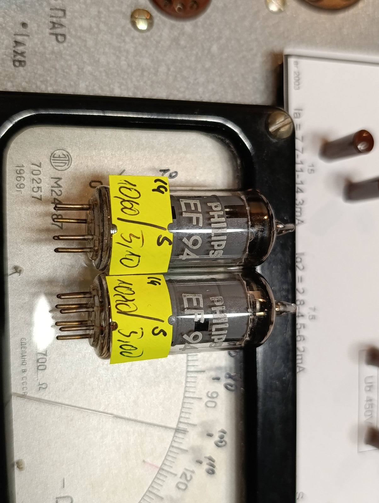 100% Matched Pair 6AU6 EF94 Philips tubes NOS L1-3 tube tester tested