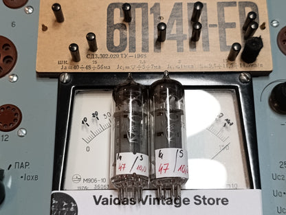 2pcs New 6P14P-K Matched Pair Gold Grid tube EL84 6BQ5 7189 NOS 1970's
