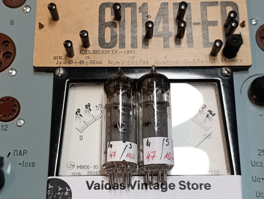 2pcs New 6P14P-K Matched Pair Gold Grid tube EL84 6BQ5 7189 NOS 1970's