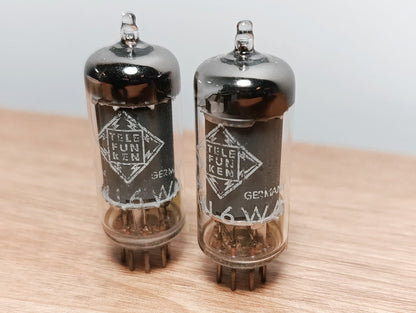 100% Matched Pair 6AU6WA Telefunken EF94 6AU6 diamond tube NIB NOS SAME DATE